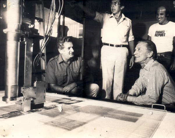 Figure 7: Four axis light table with actor Kirk Douglas